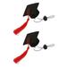 2 Pcs Elastic Doctorial Hat Caps Overalls Graduation Costume for Cats Man Party Dog Clothing Gift Red Felt