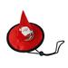 Christmas New Pet Holiday Party Hat Christmas Wire Peaked Pet Decorative Hat Red One Size