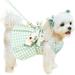Plaid Dog Dress Bow Decor Harness Leash Set Cat Puppy Dresses with Leash Pet Dress for Small Medium Dogs Cats Kitten Cute Dog Pet Girl Puppy Chihuahua Yorkies Pet Outfits