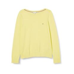 Tommy Hilfiger Damen CO Jersey Stitch Boat-NK Sweater WW0WW40099 Pullover, Gelb (Yellow Tulip), M