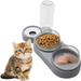 Gravity Water and Double Food Bowls Triple Cat Bowls Automatic Pet Feeder 15Â° Tilted Cat Wet and Dry Food Bowl Set Automatic Water Dispenser Pet Bowls Set for Small or Medium Size Dogs Cats