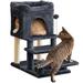 Furcato Cat Tree with 3 Steps 28.7 inches Cat Tower for Indoor Cats Cat Condo with Sisal-Covered Scratching Posts Smoky Grey