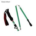 Ultralight Outdoor Portable Aluminum Folding Trekking Poles Foldable Walking Sticks Telescopic Stick Camping Hiking Tool GREEN SHORT