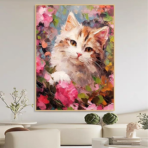 Mintura handgefertigte abstrakte Hunde-Tier-Ölgemälde auf Leinwand, Wandkunst, Dekoration, modernes Bild für Heimdekoration, gerolltes, rahmenloses, ungedehntes Gemälde Image