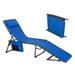 Alpha Camper Folding Chair with W/Pillow & 5 Position Adjustable Backrest for Patio Camping and Poolside Blue