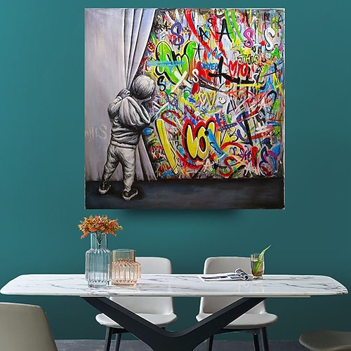 Handgemalte handbemalte Ölgemälde Wandkunst Junge Ölgemälde Wandkunst gerollte Leinwand ohne Rahmen unbespannt Image