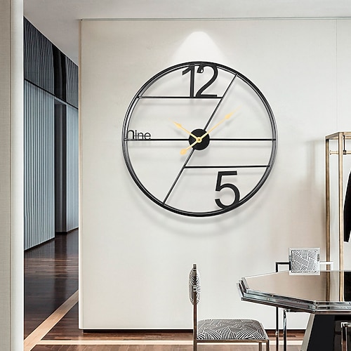 Kreative Schmiedeeisen-Wanduhr, Wohnzimmer, Licht, Luxus, Kunst, Zuhause, Geschenk, Dekoration, Wanduhr, einfache Wanduhr, 60 cm Image