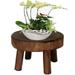 Wooden Stool Plant Stand Solid Wood Display Stand Mini Plant Holder For Home Bedroom Decorative Round Wooden Step Stool-Kiriri20*9cm