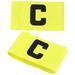 Football Training Supplies Captain C-label Armband Yellow Soccer Youth Kids Child 2 Pcs Classic Portable Nylon Basketball Team Sport Exercise Gear