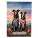 Scottish Deerhound Two Hearts Garden Flag 11.25 in x 15.5 in