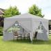 10x10FT Pop Up Canopy Portable Gazebo Tent with Removable Sidewall and Zipper 2pcs Sidewalls with Windows Gazebo Shelter Sun Shelter with 4pcs Weight Sand Bag and Carry Bag Grey