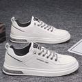 Men Casual Shoes Breathable White Sneakers Fashion Driving Walking Tennis Shoes for Male Skate Flats WHITE 43