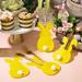 4Pcs Easter Bunny Cutlery Holder Plush Tail Decor Rabbit Shape Cutlery Cover Cutter Fork Bag Happy Easter Party Decoration-Yellow