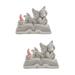 2pcs Angel Statue Resin Angel Sculpture Resin Angel Figurine Angel Statue with Light without Battery