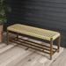 2-Seat Indoor Outdoor Adjustable 45 Steel Bench with Storage for Garden Bull s Eye and Hollow Knitting All-Weather Resin Wicker Patio Porch Living Room Bedroom Natural