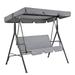 Feledorashia Garden Swing Chair with Canopy Waterproof Swing Top Cover Garden Swing Seat Canopy Replacement Sun Shade Awning Cover Outdoor Patio Swing Canopy Gray L