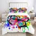 Butterfly Bedding Set Butterfly Duvet Cover Set King Size Butterflies Printed Comforter Cover Set for Girls Kids Teens 1 Quilt Cover 2 Pillowcases 3 Piece(No Comforter)