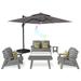 Mondawe 6-Piece Patio Lounge Set with Outdoor Umbrella and Coffee Table