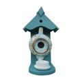 WQQZJJ Bird House And Feeder Vintage Style Outdoor Bird House Bird Feeder Teapot Teacup Design Garden Wall Hanging Resin Decoration Bird Feeders For Outdoors