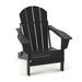 Outdoor Patio Folding HDPE Resin Adirondack Chair Black