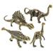 Dinosaur Ornaments 4 Pcs Office Statue Sculpture Home Decor Vintage Model Household Alloy