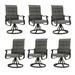 ECOPATIO Patio Swivel Chairs Set of 6 Outdoor Dining Chairs High Back Padded All Weather Breathable Textilene Outdoor Swivel Chairs with Metal Rocking Frame for Lawn Garden Backyard Deck Dark Gray