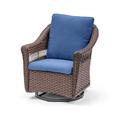 Belord Wicker Rocking Swivel Chair Patio Rattan Rocking Chair with Cushions for Outdoor Porch Deck Garden Backyard Navy