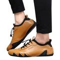 Wotryit Mens Shoes Men Fashion Walking Sneakers Non Slip Work Shoes Comfortable Leather Casual Athletic Tennis Shoes Running Shoes for Men Shoes for Men(Color:Gold Size:6.5)