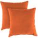 Jordan Manufacturing Sunbrella 18 x 18 Canvas Tuscan Orange Solid Square Outdoor Throw Pillow (2 Pack)
