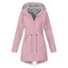 Teissuly Plus Size Raincoat Women Long Hooded Trench Lined Windbreaker Travel Jacket Outdoor Hooded Jackets