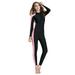 Long Sleeve Solid Color Wetsuit Women Full Body Swimsuit Bathing Suit Shorty Front Zipper for Surfing Diving Snorkeling Kayaking