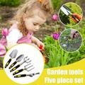 Oneshit Tools&Home Improvement On Clearance 5 Heavy Duty Gardening Hand Tools Kit Include Garden Trowel Garden Rake Spade Shovel Weeder Cultivator