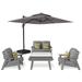 Mondawe 5-Piece Patio Lounge Set with Outdoor Umbrella and Coffee Table