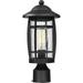 JIAH Large Outdoor Post Lights Lamp Post Light Fixture Black Finish Waterproof and Anti-Rust Modern Aluminum Pillar Outside Lighting for Walkway Driveway Carriage Patio Porch Front House