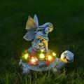 Fairy Garden Decor for Outside Solar Outdoor Garden Angel Statue - Solar Light Flower Fairy Garden Decorations Waterproof Resin Fairy Figurine for Garden Patio Yard Decor