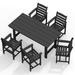 SERWALL 6 PC Outdoor Patio Furniture Set Patio Dining Sets 5 Chairs and 1 Table Black