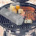 Oneshit Large Kabob Grilling Baskets W/ Removable Handle - Stainless Steel Vegatable Grill Baskets For Outdoor Grill Utensils - Large Capacity (12 X 3.5 Inch) Secure Summer Clearance