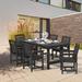 SERWALL 7 PC Outdoor Patio Furniture Set Patio Dining Sets 6 Chairs and 1 Table Black