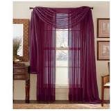 ONE PLAIN SOLID SHEER OR SCARF WINDOW CURTAIN TREATMENT DRAPES VOILE MANY COLORS