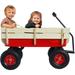 TBWYF All-Terrain Steel & Wood Wagon Air Tires Children Kid Garden Red