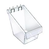 Azar Displays 556119 Mini Clear Plastic Molded Bucket Storage Container Bin for Pegboard Slatwall or Counter with 2 Metal U-Hooks Size: 4 W x 4.25 D x 4.5 H 4-Pack