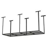 3x8ft Overhead Garage Storage Rack Adjustable Garage Storage Organization Systerm Heavy Duty Metal Garage Ceiling Storage Racks 660lbs Weight Capacity Black