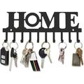 Key Holder Black Metal Wall Mount Hanger Keys Hook Home Decor Display Western Key Hanger Decorative with 10 Hooks for Front Door Kitchen and Home 9.8inches/25cm