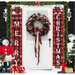 Christmas Decorations Outdoor Yard Front Porch Sign Set Red Black Buffalo Plaid Door Banner Hanging Merry Christmas Decorations for Home Indoor Outdoor Xmas Decor Wall Front Door Yard Garage