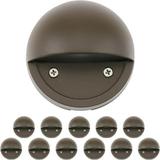 FJUÂ® 2W Deck Lights (12 Pack) | Low Voltage Deck Lights - 12V 3000K Outdoor Patio Lighting Step Lighting Deck Lighting | G4 Bulb (Bronze)