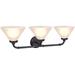 YGDU 62148 Four Metal Bathroom Light Fixture 6-1/2 Wide Transitional Design in Oil Rubbed Bronze with Frosted Glass Shade Vanity Wall