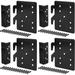 4 Sets Bed Frame Bed Post Double Hook Slot Bracket Cold Rolled Steel 5 Ã—4Â¼ Thickness 2 mm Heavy Duty for Bed Rail Hooks Plates Bed Accessories Screws Included