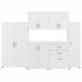 Universal 108W 6 Piece Modular Storage Set in White - Engineered Wood