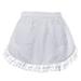 Aspire Maid Costume Waist Apron for Lady Christmas Lace Cotton Half Apron with Two Pockets White L
