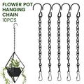 Pluokvzr 10pcs Replacement Hanging Chains 9.5 Steel Hanging Basket Chain Garden Plant Hanger Chains with Hook Clip Home Hanging Extension Chain for Bird Feeders Wind Chimes